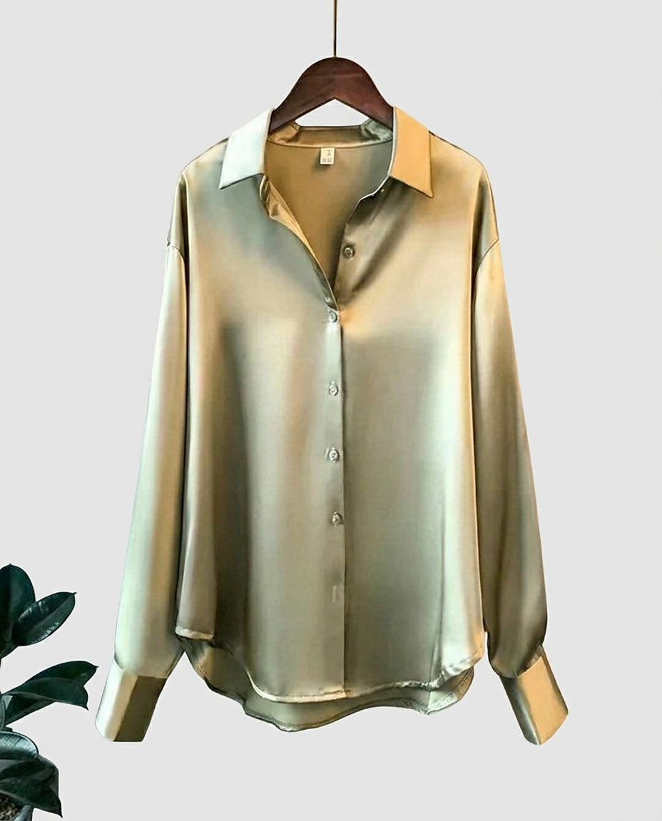 Women’s Long Sleeve Blouse with Collar - Front [Lystr 6a9804b93ac28cbfe0df0248:front]