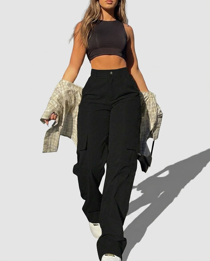 Women’s High-Waisted Cargo Pants - Front [Lystr 6a981b1925a684d6776222e2:front]