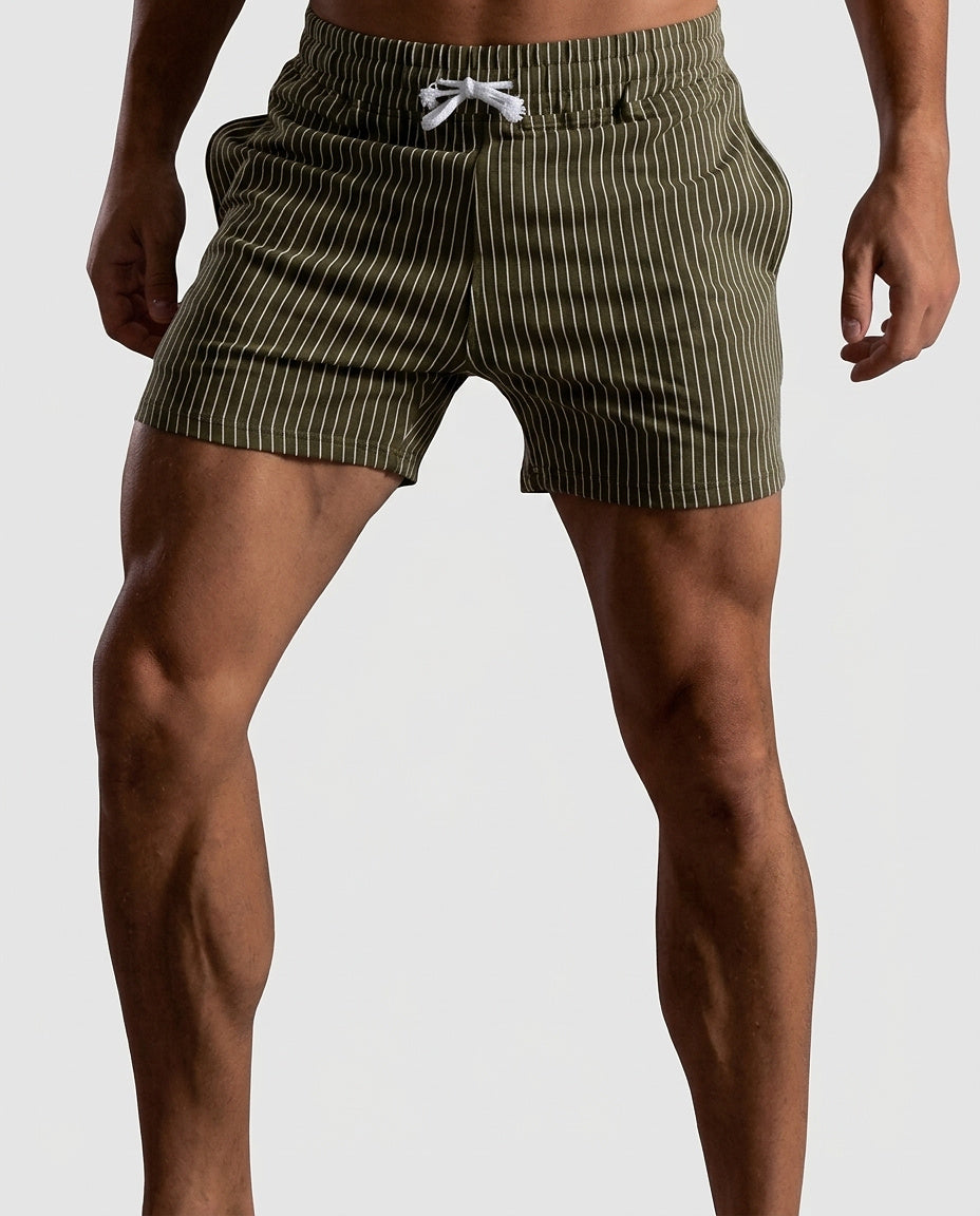 Men’s Slim-Fit Shorts with Pinstripe Pattern - Front [Lystr 6a981be342ca77f14a5b8ca3:front]