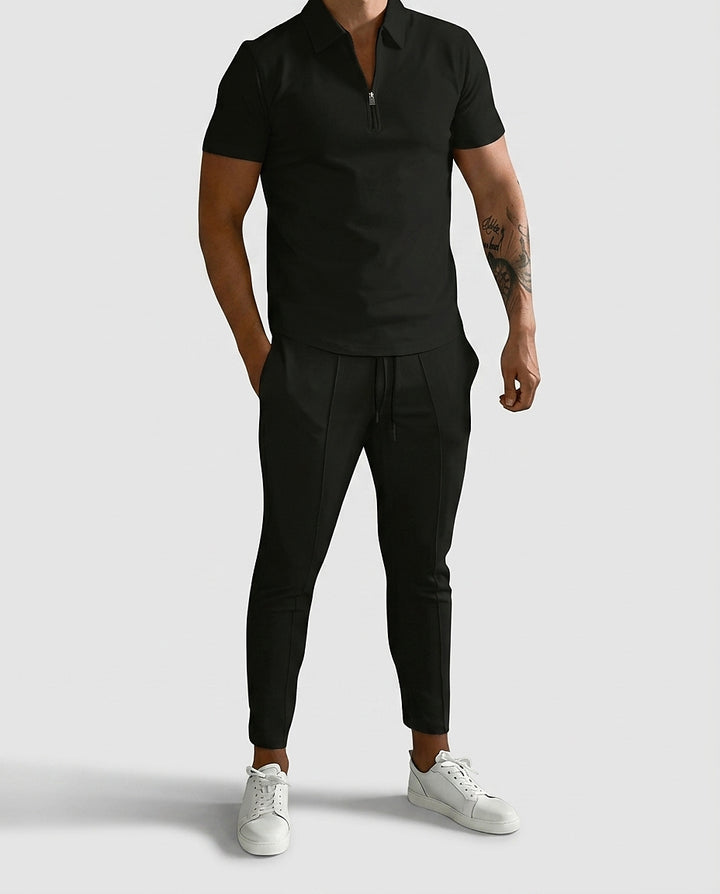 Men’s Polo and Slim-Fit Trouser Set - Front [Lystr 6a981bf342ca77f14a5b8ca7:front]