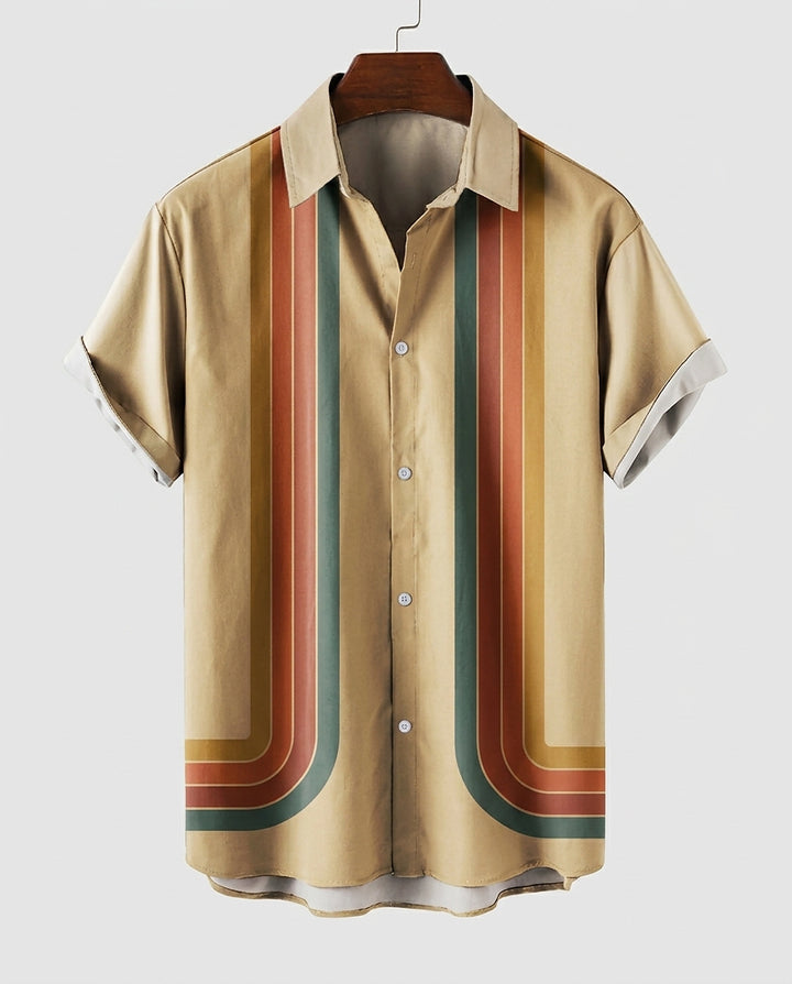 Men’s Striped Button-Down Shirt - Front [Lystr 6a981c5a42ca77f14a5b8cab:front]