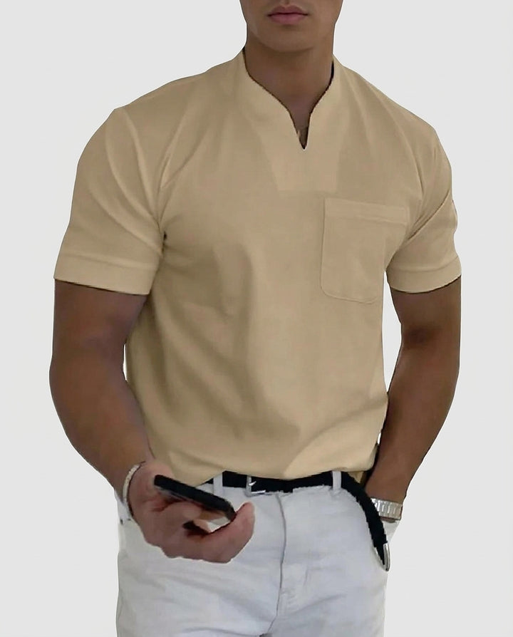 Men's Slim-Fit V-Neck Shirt - Front [Lystr 6a981cc542ca77f14a5b8cb7:front]