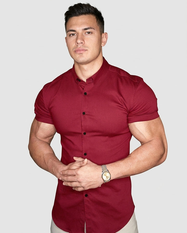 Men's Slim-Fit Short-Sleeve Shirt - Front [Lystr 6a981d2242ca77f14a5b8cc0:front]