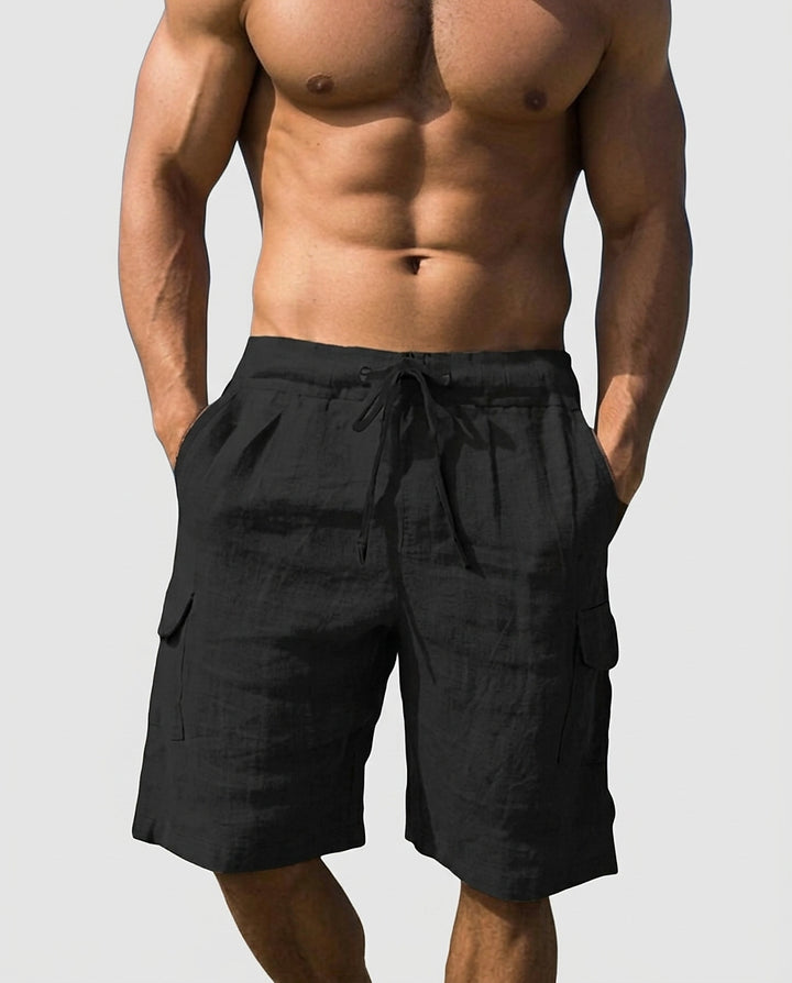 Men's Wide-Leg Cargo Shorts with Drawstring - Front [Lystr 6a990ecc5e62b77f75a13348:front]