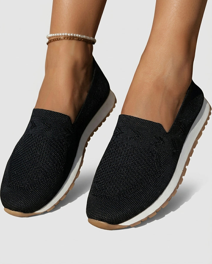 Women’s Knit Slip-On Shoes with Layered Sole - Front [Lystr 6a9912a9ea947a394d91b7a0:front]