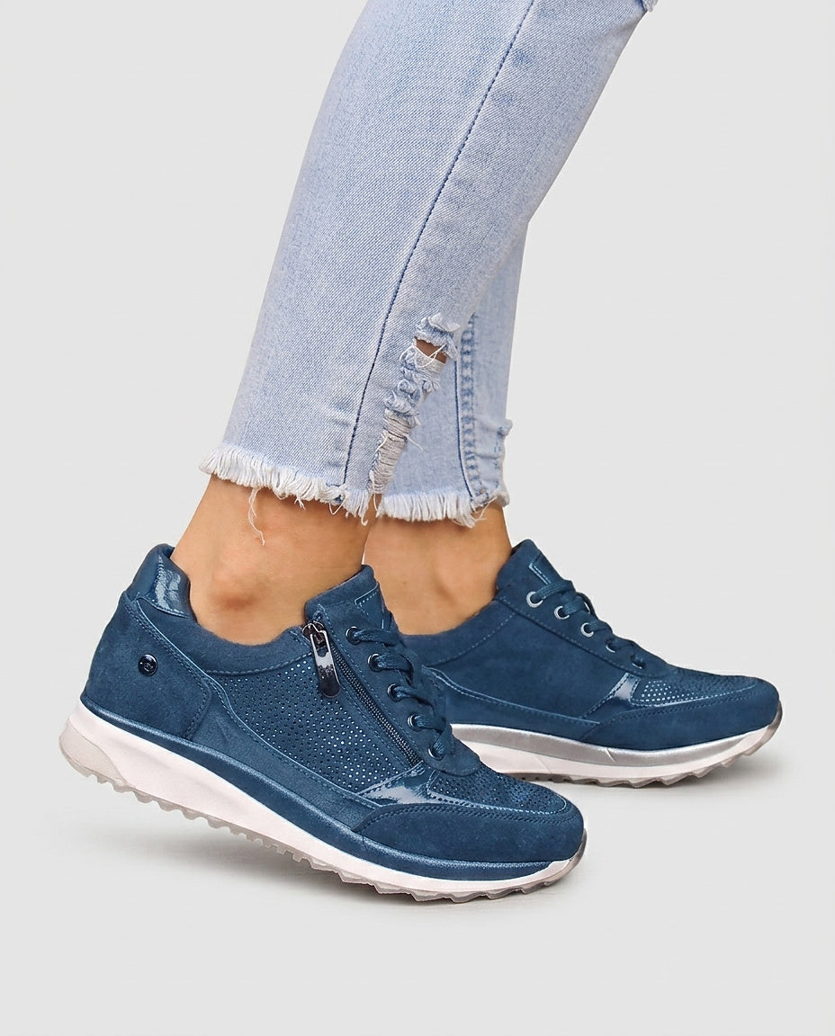 Women’s Wedge Platform Sneakers with Side Zipper - Front [Lystr 6a99137e57a749df7de41ab5:front]