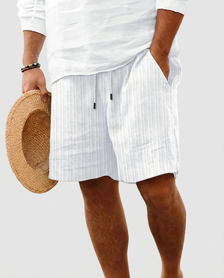 Men’s Ribbed Shorts with Elastic Waistband and Drawstring - Front [Lystr 6a991668fefb28823f931b7a:front]