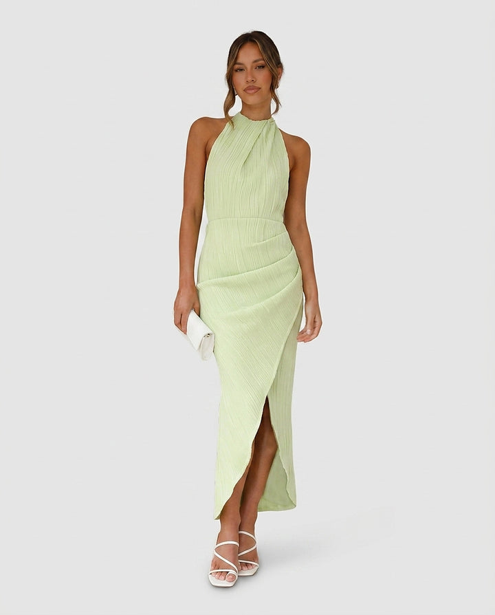 Women's Halter-Neck Backless Maxi Dress - Front [Lystr 6a99167cfefb28823f931b83:front]