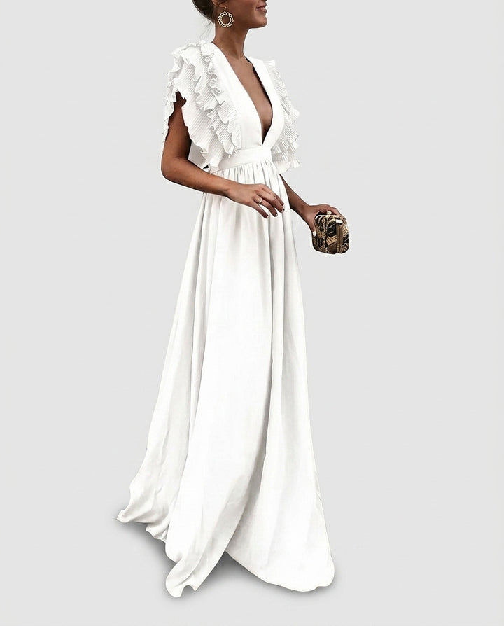 Women’s Maxi Dress with Ruffle Sleeves - Front [Lystr 6a991818fefb28823f931bb6:front]