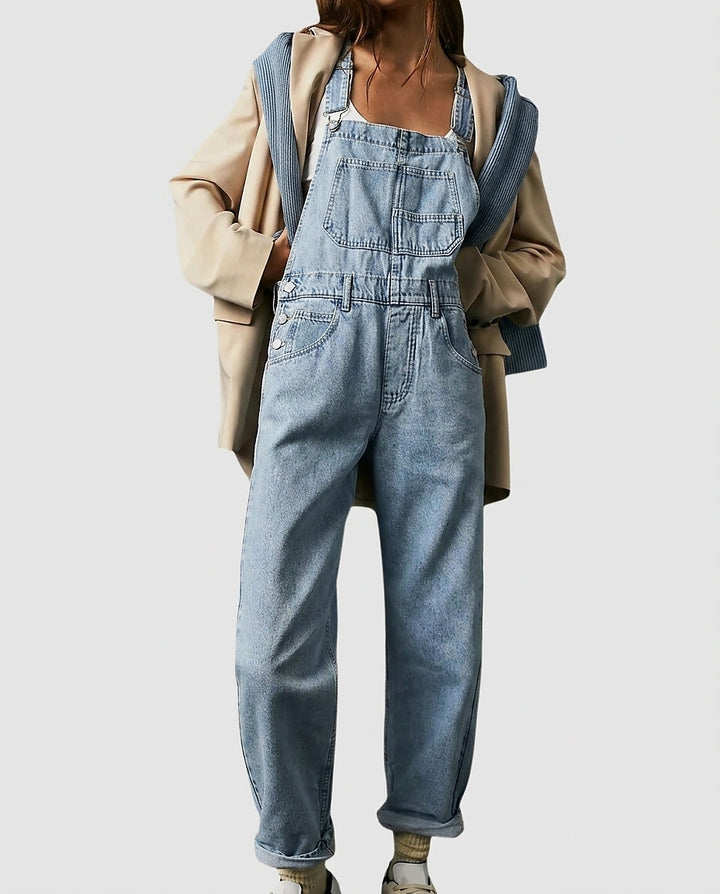 Women’s Denim Overalls with Multiple Pockets - Front [Lystr 6a9920d0c05fc8a142a73cdc:front]