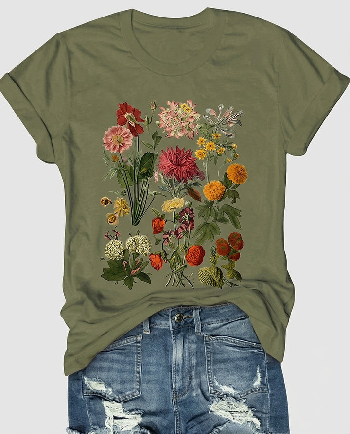 Women's Floral Print T-Shirt - Front [Lystr 6a9920fec05fc8a142a73cf1:front]