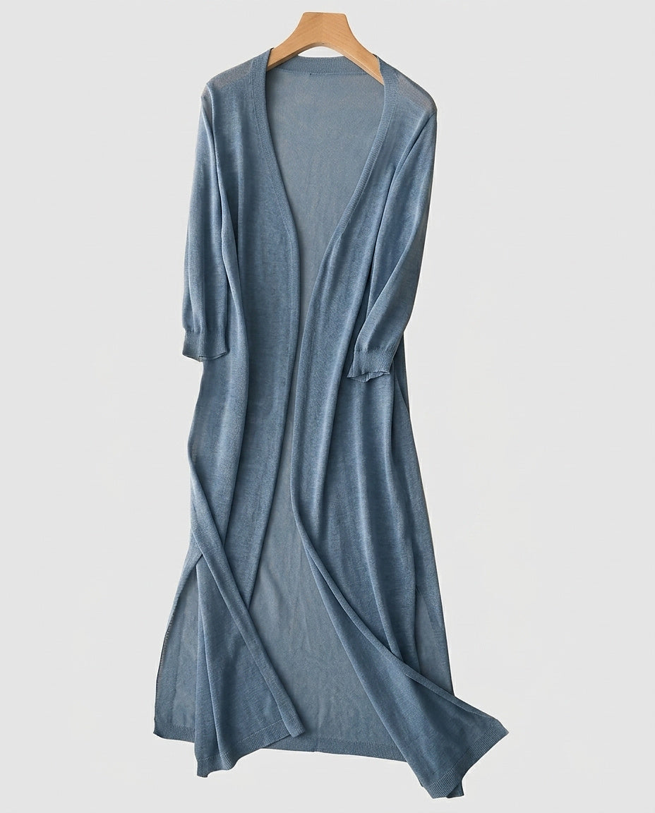 Women's Open-Front Longline Cardigan - Front [Lystr 6a99215ec05fc8a142a73d2c:front]