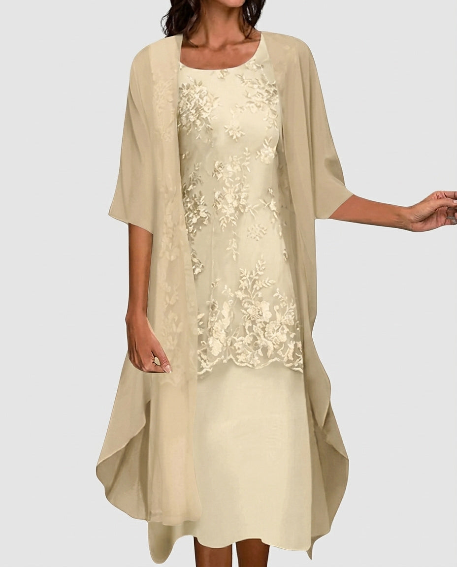 Women's Layered Two-Piece Dress Set - Front [Lystr 6a992788c05fc8a142a73d5b:front]