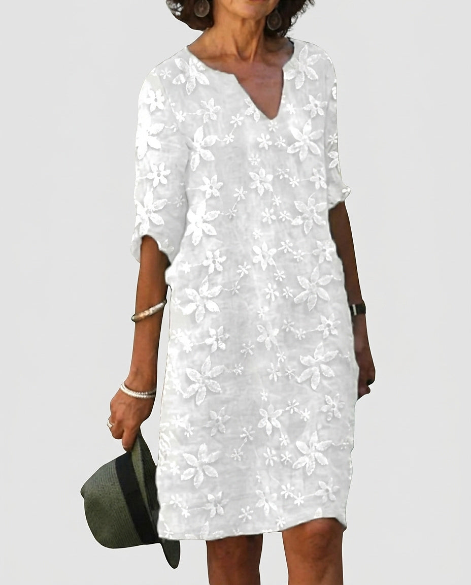 Women's Textured Floral Mini Dress - Front [Lystr 6a99282ecb2a89eecc207880:front]