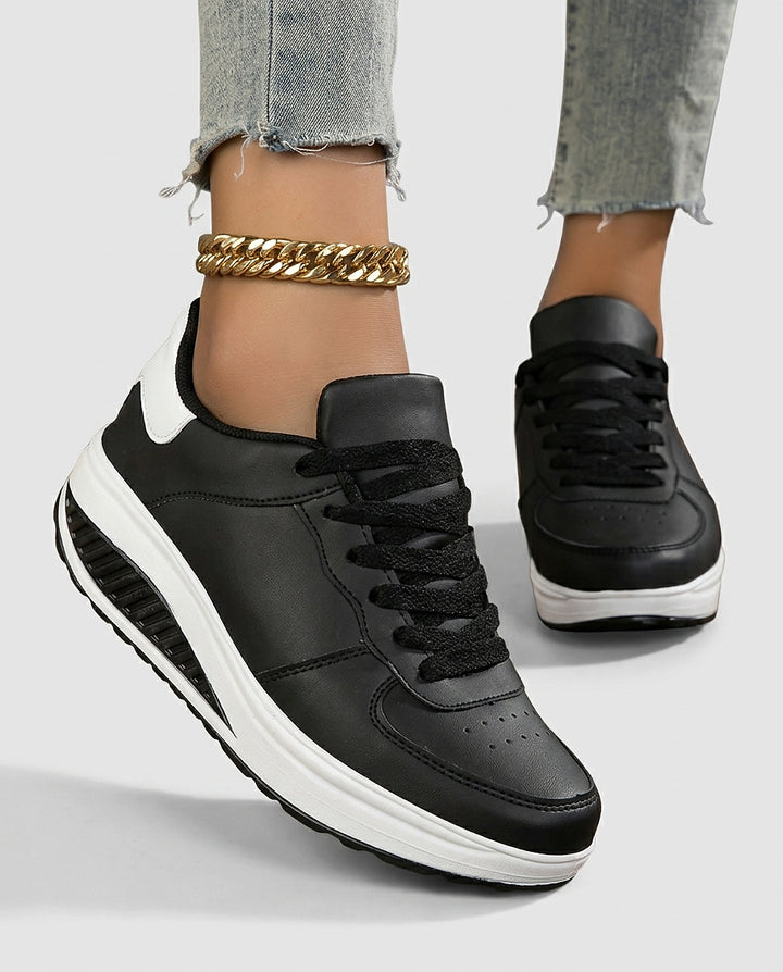 Women's Chunky Platform Lace-Up Sneakers - Front [Lystr 6a99282acb2a89eecc20787d:front]