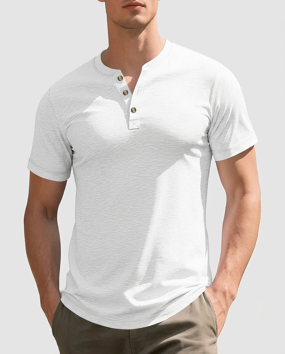Men's Short Sleeve Henley T-Shirt - Front [Lystr 6a992845cb2a89eecc20788c:front]