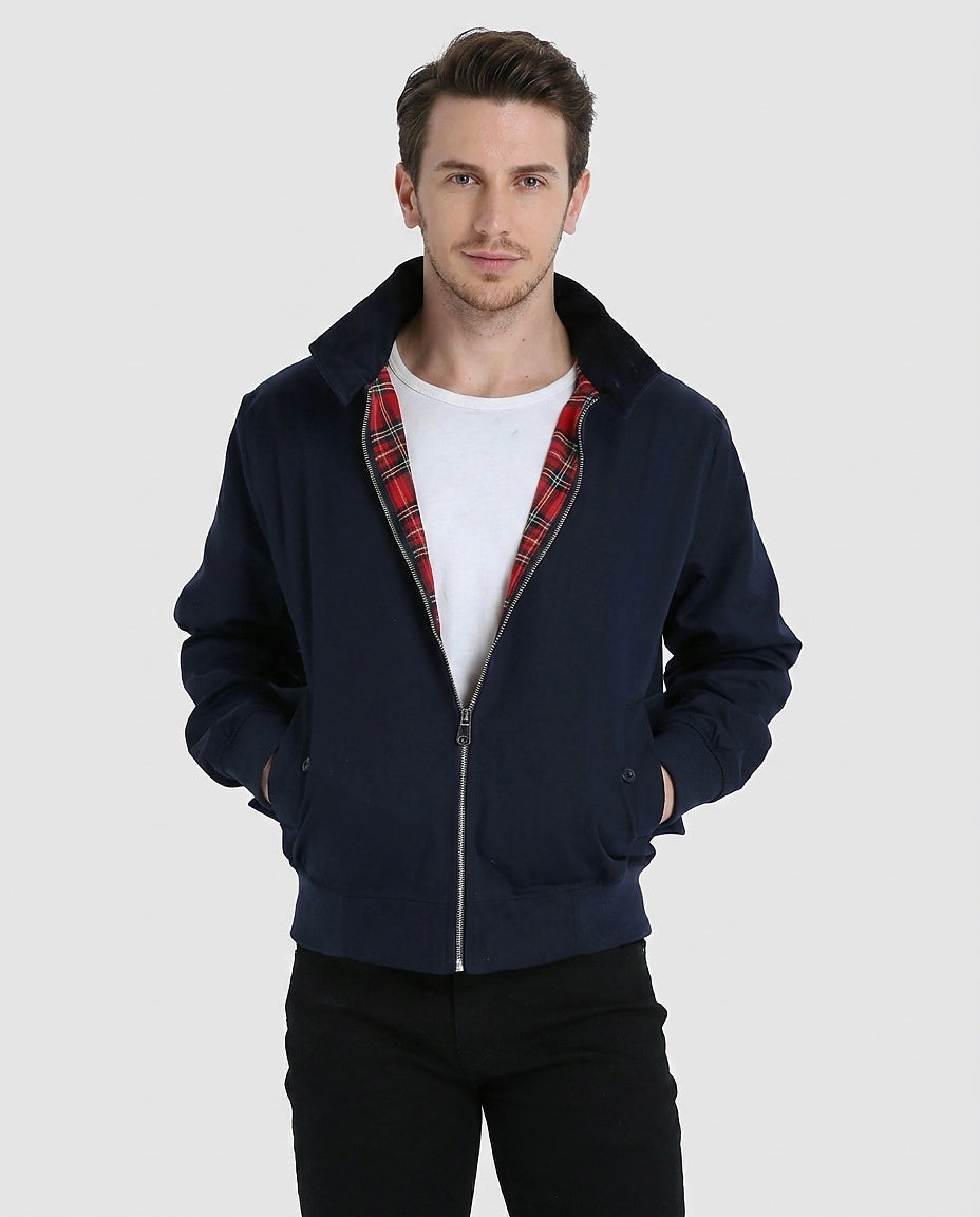 Men’s Zip-Up Plaid-Lined Jacket - Front [Lystr 6a992a4f8fb1eea96e728d11:front]
