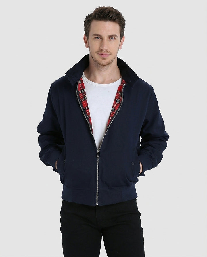 Men’s Zip-Up Plaid-Lined Jacket - Front [Lystr 6a992a4f8fb1eea96e728d11:front]