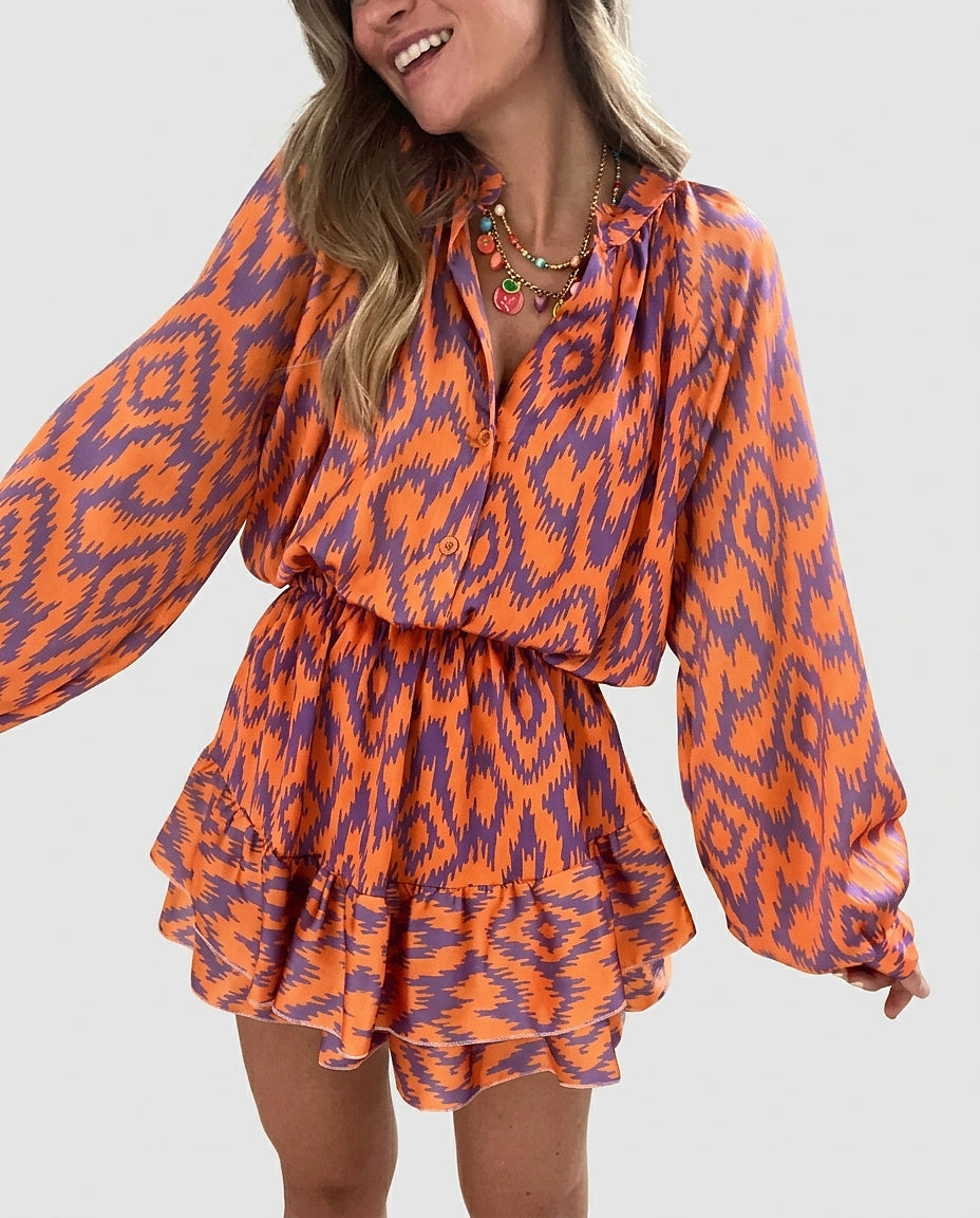 Women's Short Button-Down Jumpsuit - Front [Lystr 6a992b0937f23f8fa4b7d93d:front]