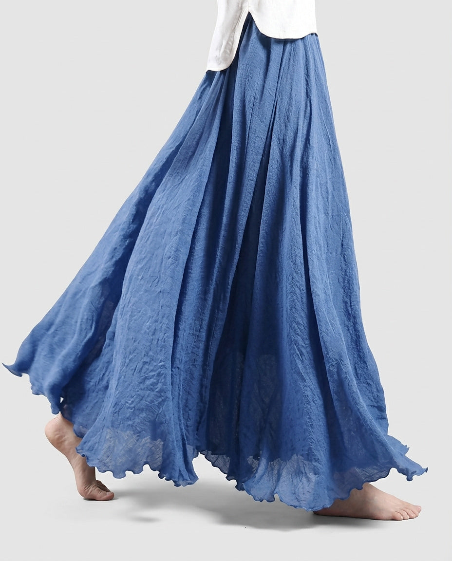 Women's High-Waisted Maxi Skirt with Ruffled Hem - Front [Lystr 6a992b1c8fb1eea96e728d26:front]