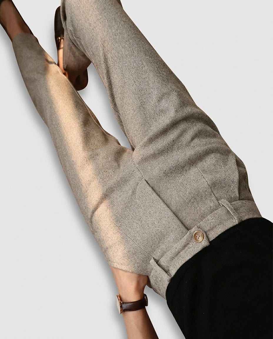 Men’s Diagonal Weave Trousers - Front [Lystr 6a992da38fb1eea96e728d66:front]