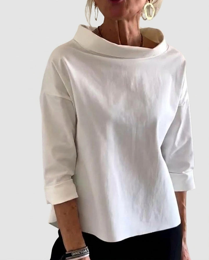 Women’s Funnel Neck Long Sleeve Top - Front [Lystr 6a992e4b7ad28f61f25c9987:front]