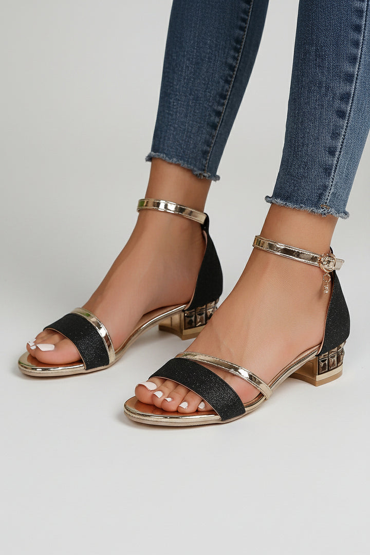 Women’s Multi-Strap Sandals with Decorative Block Heel - Front [Lystr 6a992f648fb1eea96e728d98:front]