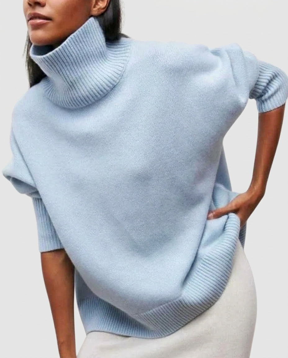 Women’s Turtleneck Sweater with Ribbed Trim - Front [Lystr 6a9930658fb1eea96e728daf:front]