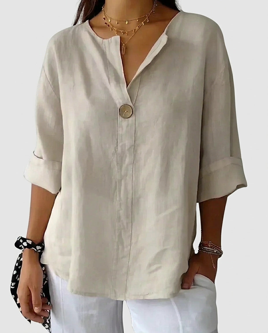 Women’s Split V-Neck Blouse - Front [Lystr 6a99312f8fb1eea96e728dd7:front]