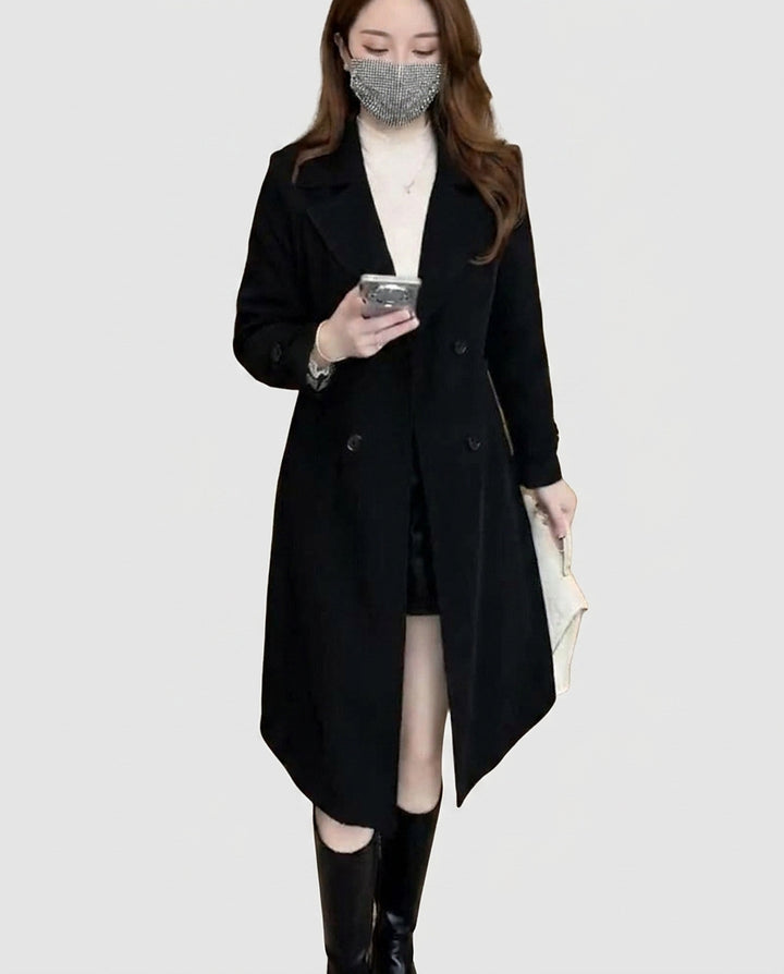 Women’s Midi-Length Trench Coat - Front [Lystr 6a9931348fb1eea96e728dde:front]