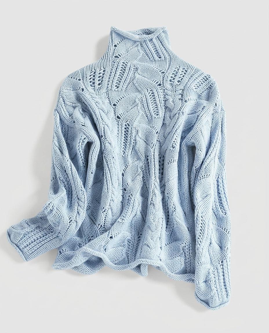 Women’s Cable-Knit Turtleneck Sweater - Front [Lystr 6a9931468fb1eea96e728de7:front]