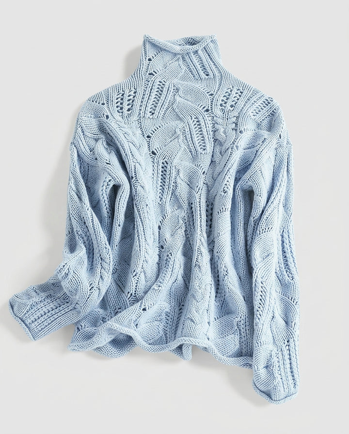 Women’s Cable-Knit Turtleneck Sweater - Front [Lystr 6a9931468fb1eea96e728de7:front]