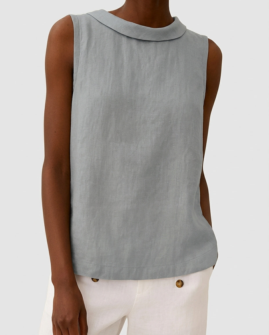 Women’s Sleeveless Collared Top - Front [Lystr 6a9931508fb1eea96e728dea:front]
