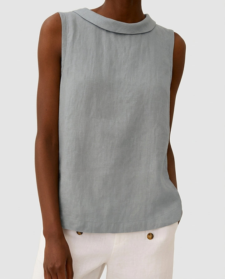Women’s Sleeveless Collared Top - Front [Lystr 6a9931508fb1eea96e728dea:front]