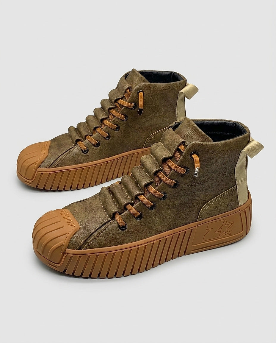 Men’s High-Top Boots with Platform Sole - Front [Lystr 6a9932062f3340c9d26a881c:front]