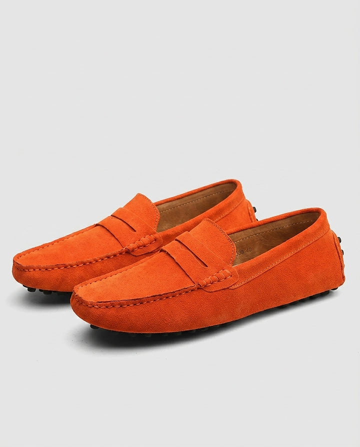 Men’s Suede Loafers with Strap Detail - Front [Lystr 6a9932152f3340c9d26a8822:front]