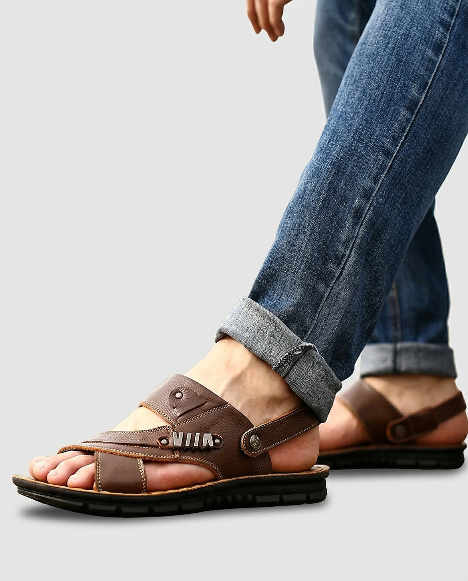 Men’s Open-Toe Multi-Strap Sandals - Front [Lystr 6a9933257ad28f61f25c99bc:front]