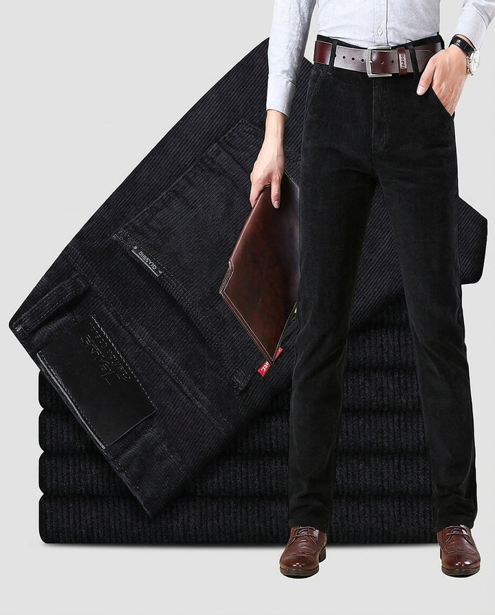 Men’s Straight-Cut Corduroy Trousers - Front [Lystr 6a9933387ad28f61f25c99c5:front]