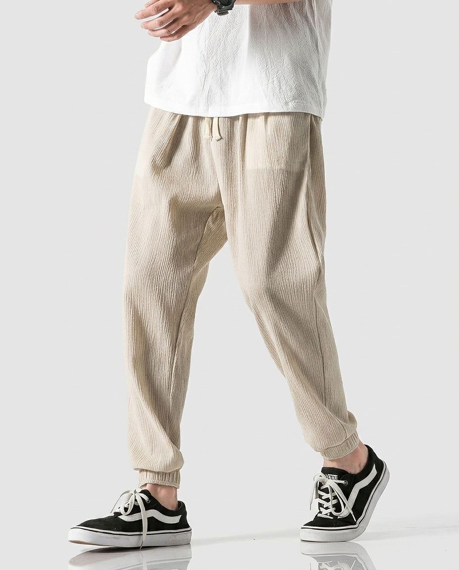 Men’s Tapered Jogger Pants with Drawstrings - Front [Lystr 6a9934457ad28f61f25c99d7:front]