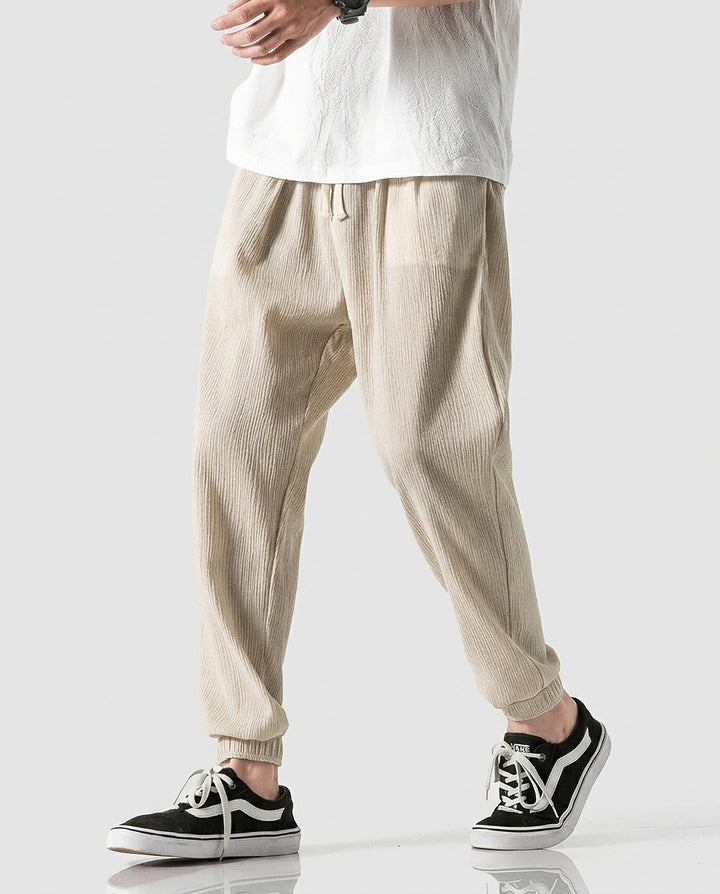 Men’s Tapered Jogger Pants with Drawstrings - Front [Lystr 6a9934457ad28f61f25c99d7:front]