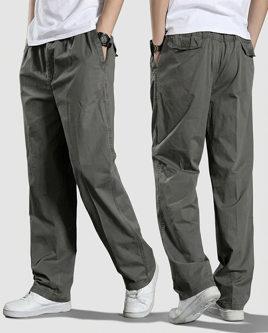 Men’s Casual Straight-Leg Trousers - Front [Lystr 6a99344e7ad28f61f25c99da:front]