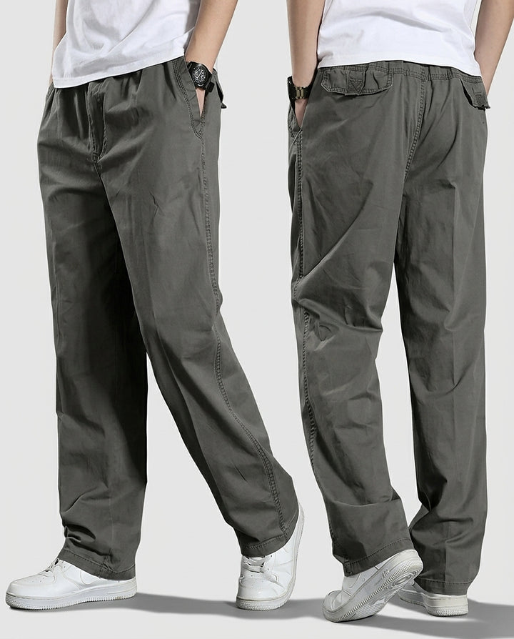 Men’s Casual Straight-Leg Trousers - Front [Lystr 6a99344e7ad28f61f25c99da:front]