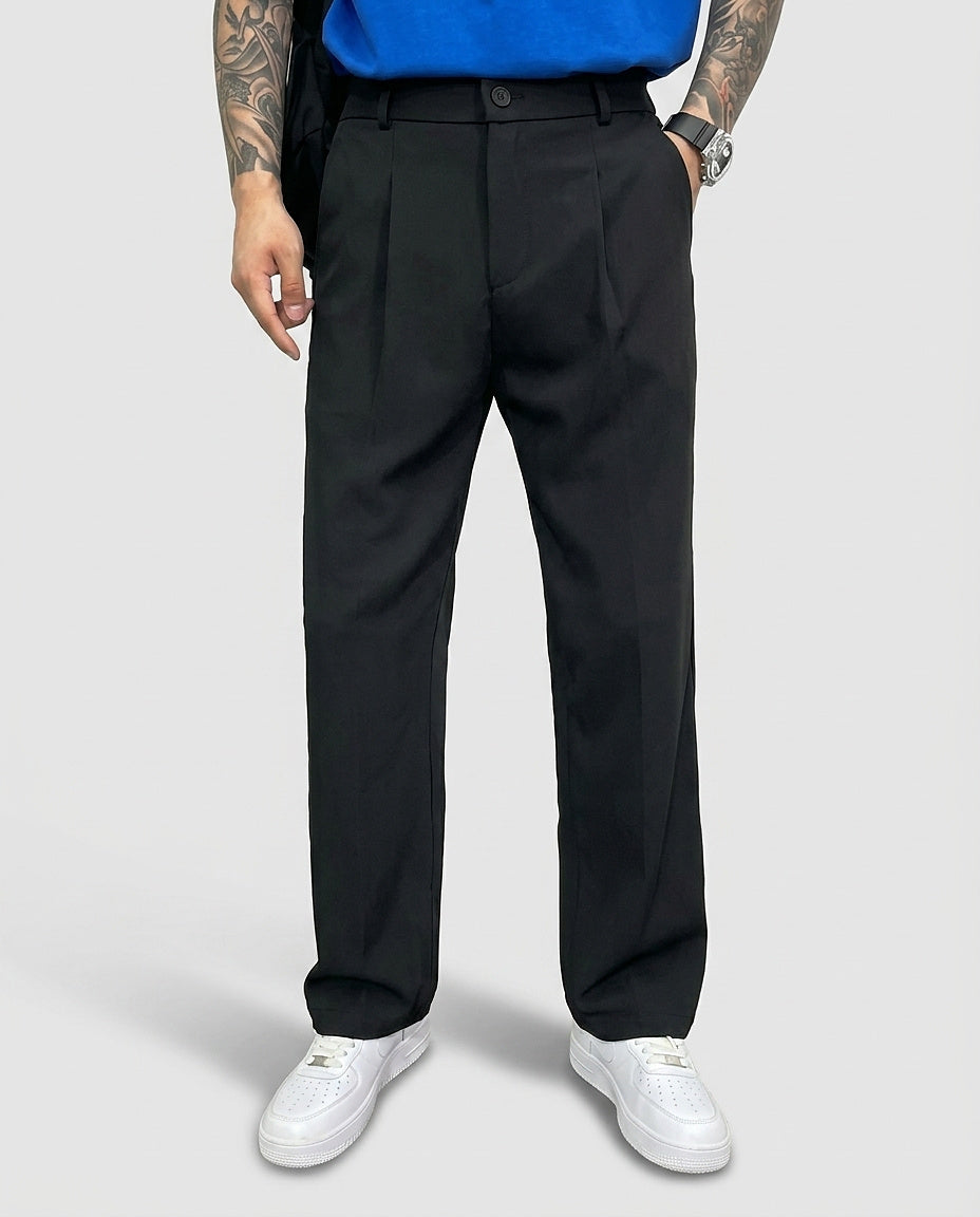 Men’s Straight-Leg Plain Trousers - Front [Lystr 6a9935c47ad28f61f25c99e9:front]