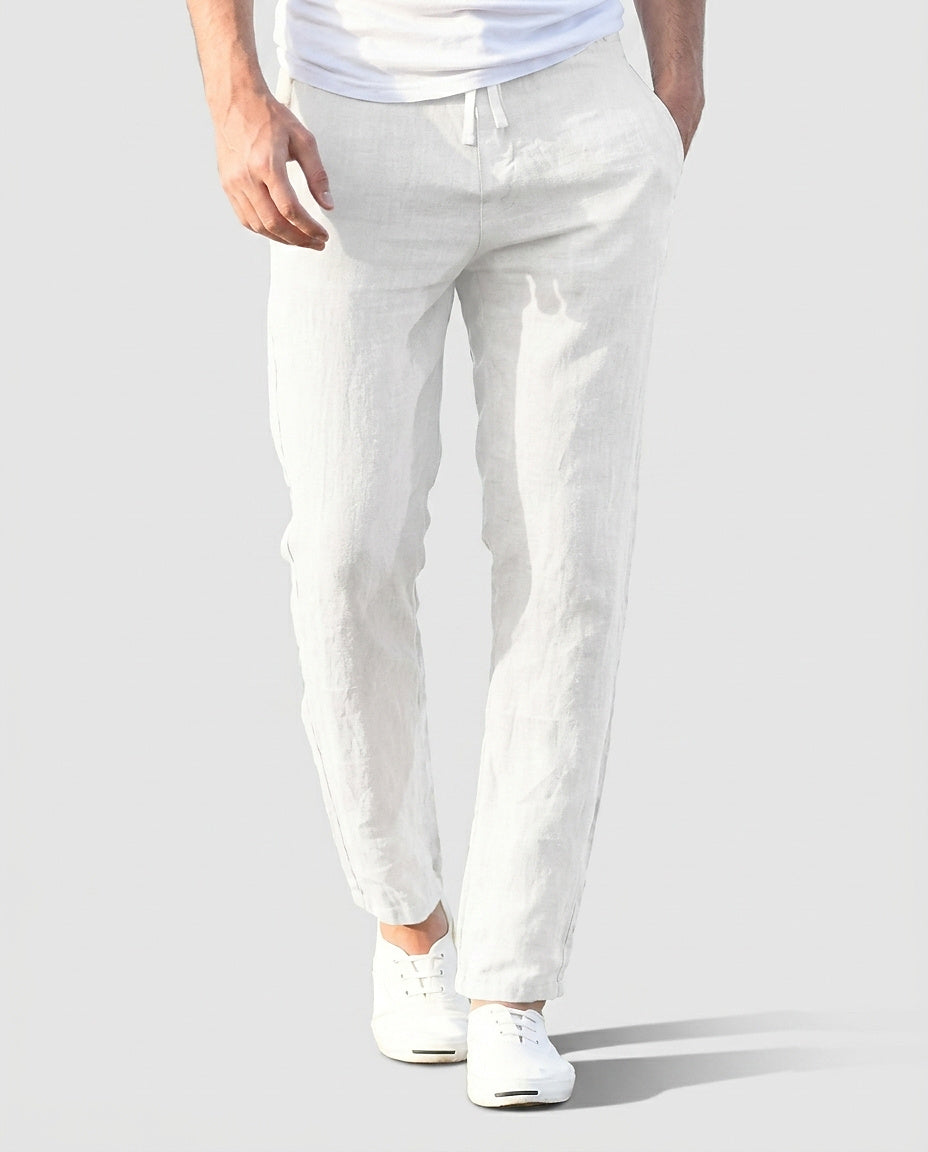 Men’s Straight-Leg Elastic Waist Pants - Front [Lystr 6a9935d87ad28f61f25c99f2:front]