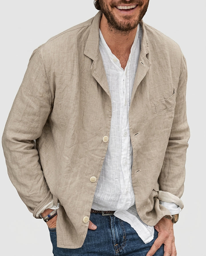 Men’s Button-Up Jacket with Collar - Front [Lystr 6a9937e9242ed5d7825cd8d8:front]