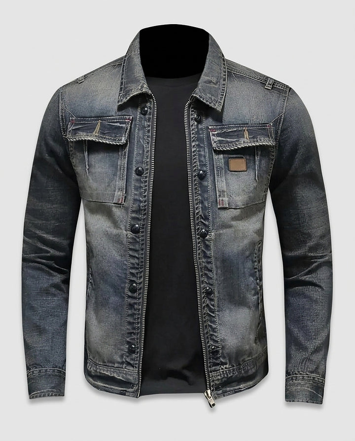 Men’s Zip-Up Jacket with Chest Pockets - Front [Lystr 6a9937ed2f3340c9d26a8849:front]