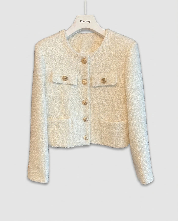 Women's Short Jacket with Button Closure - Front [Lystr 6a99389f242ed5d7825cd8e4:front]