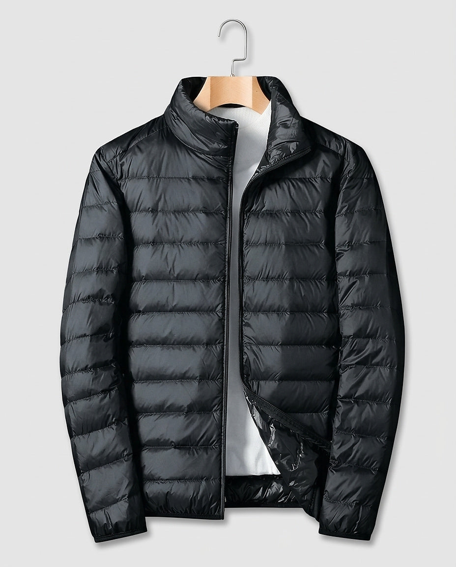 Men’s Puffer Jacket with Stand-Up Collar - Front [Lystr 6a993a6952dd99508560742a:front]