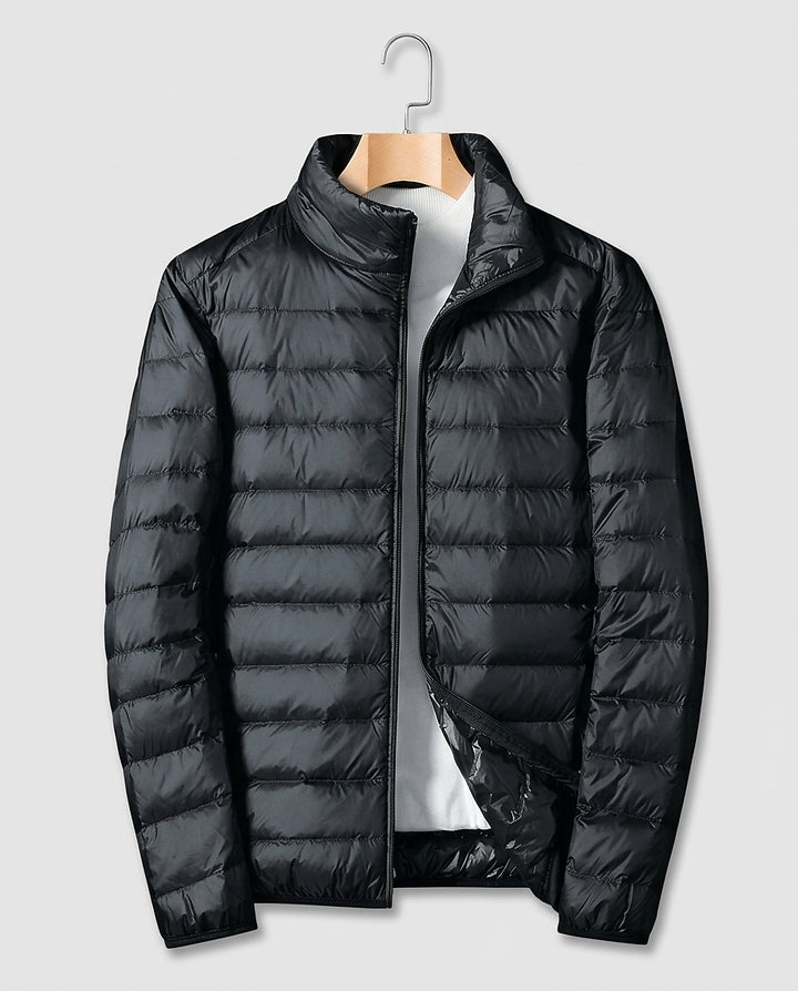 Men’s Puffer Jacket with Stand-Up Collar - Front [Lystr 6a993a6952dd99508560742a:front]