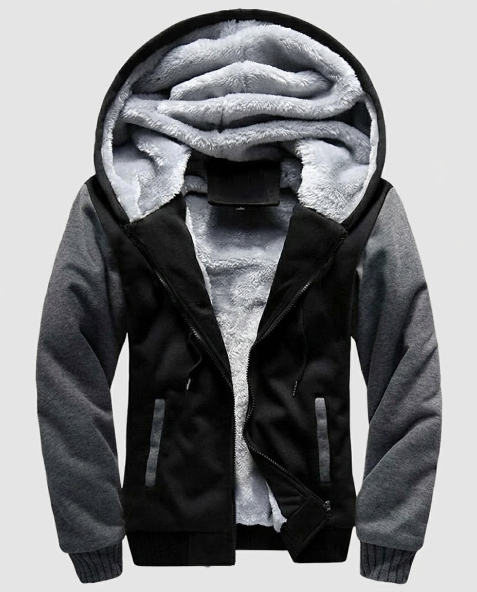 Men’s Jacket with Hood and Textured Lining - Front [Lystr 6a993ae2242ed5d7825cd908:front]